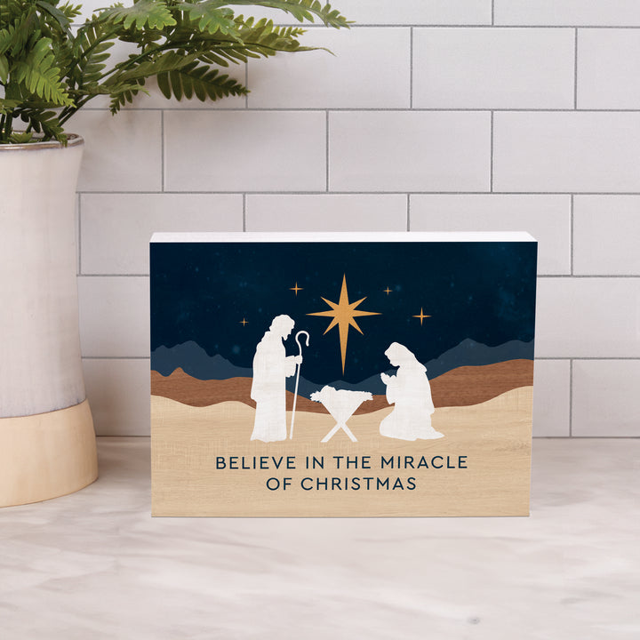 Believe In The Miracle Of Christmas Wood Block Décor