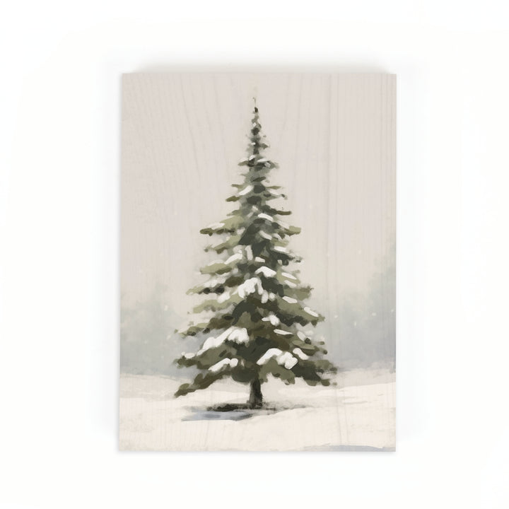 Winter Tree Wood Block Décor