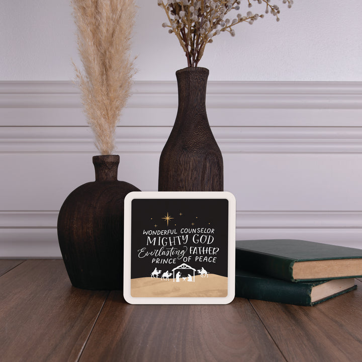 Wonderful Counselor Mighty God Mini Ceramic Sign