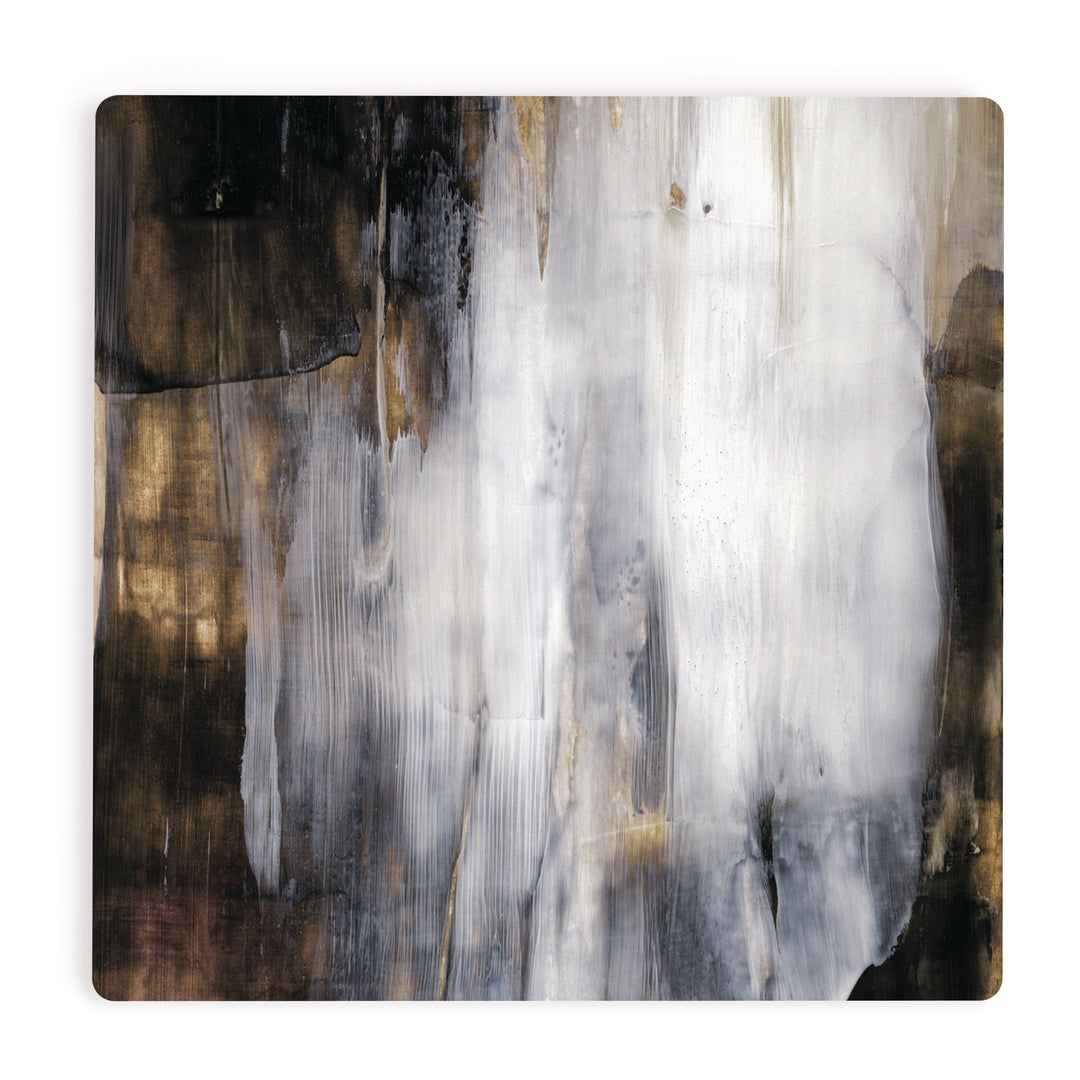 Brown & White Abstract Coaster