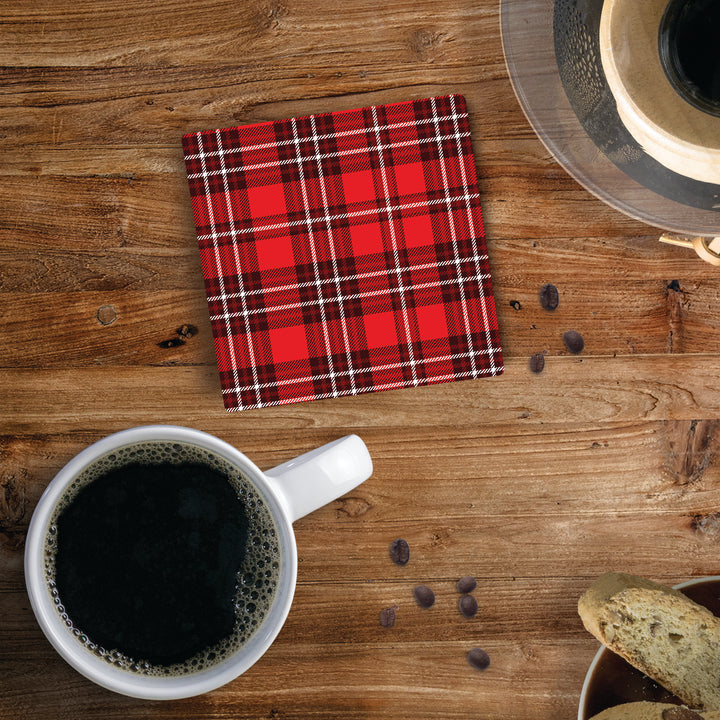 Blue & Green Plaid Coaster