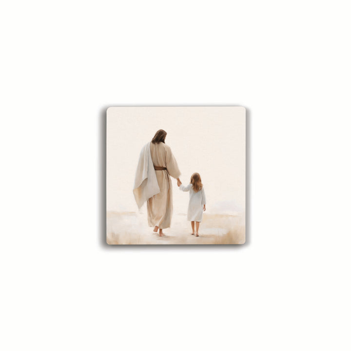 Jesus Walking With Child Coaster