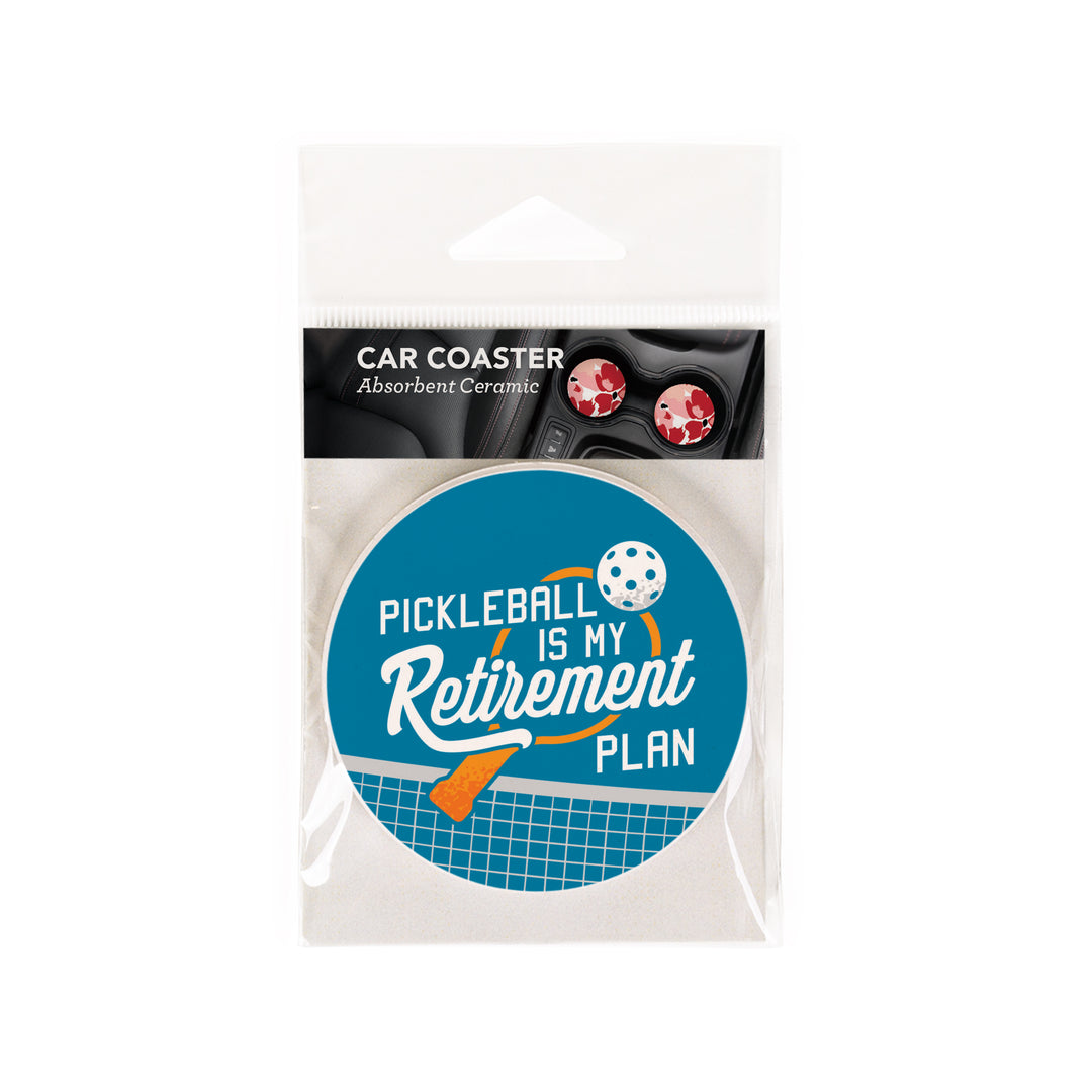 Pickleball Is My Retirement Plan Car Coaster Single Pack