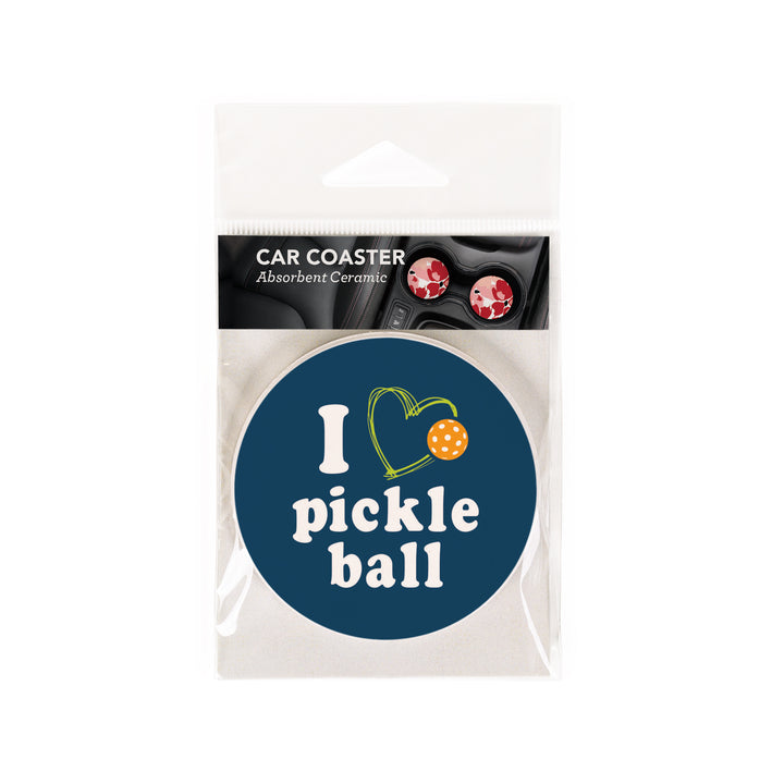 I Love Pickleball Car Coaster Single Pack