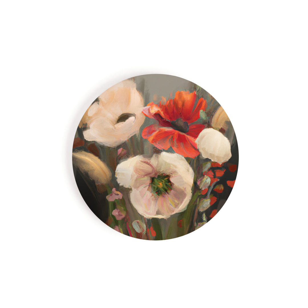 Red Flower Car Coaster Single Pack