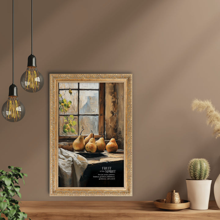 The Fruit Of The Spirit Gold Framed Linen