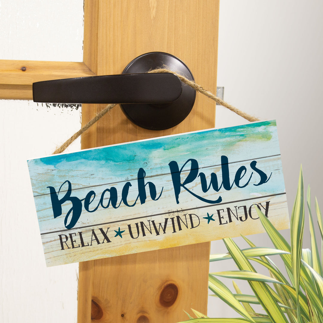 Beach Rules String Sign