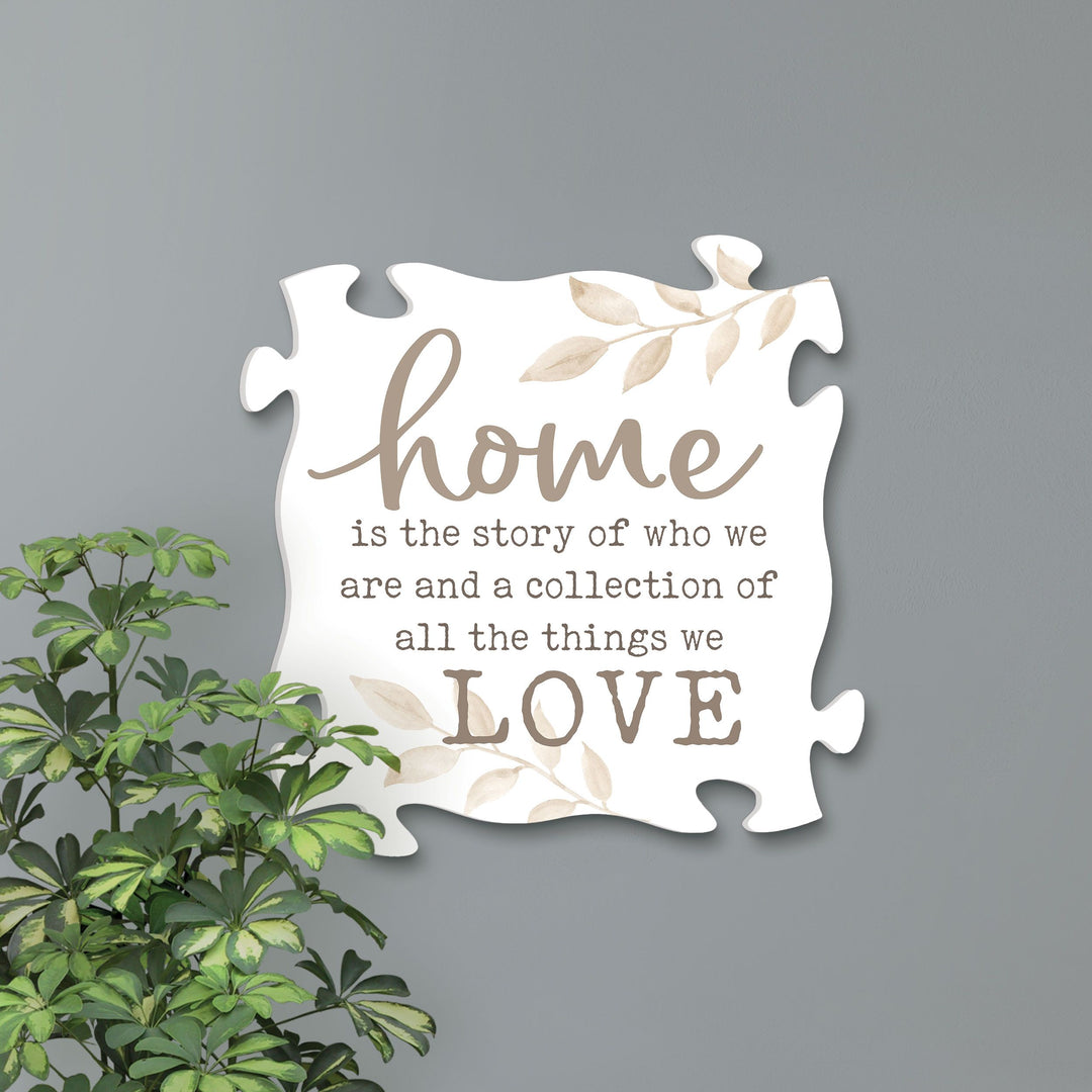 Home Is The Story Of Who We Are Oversized Puzzle Piece Décor