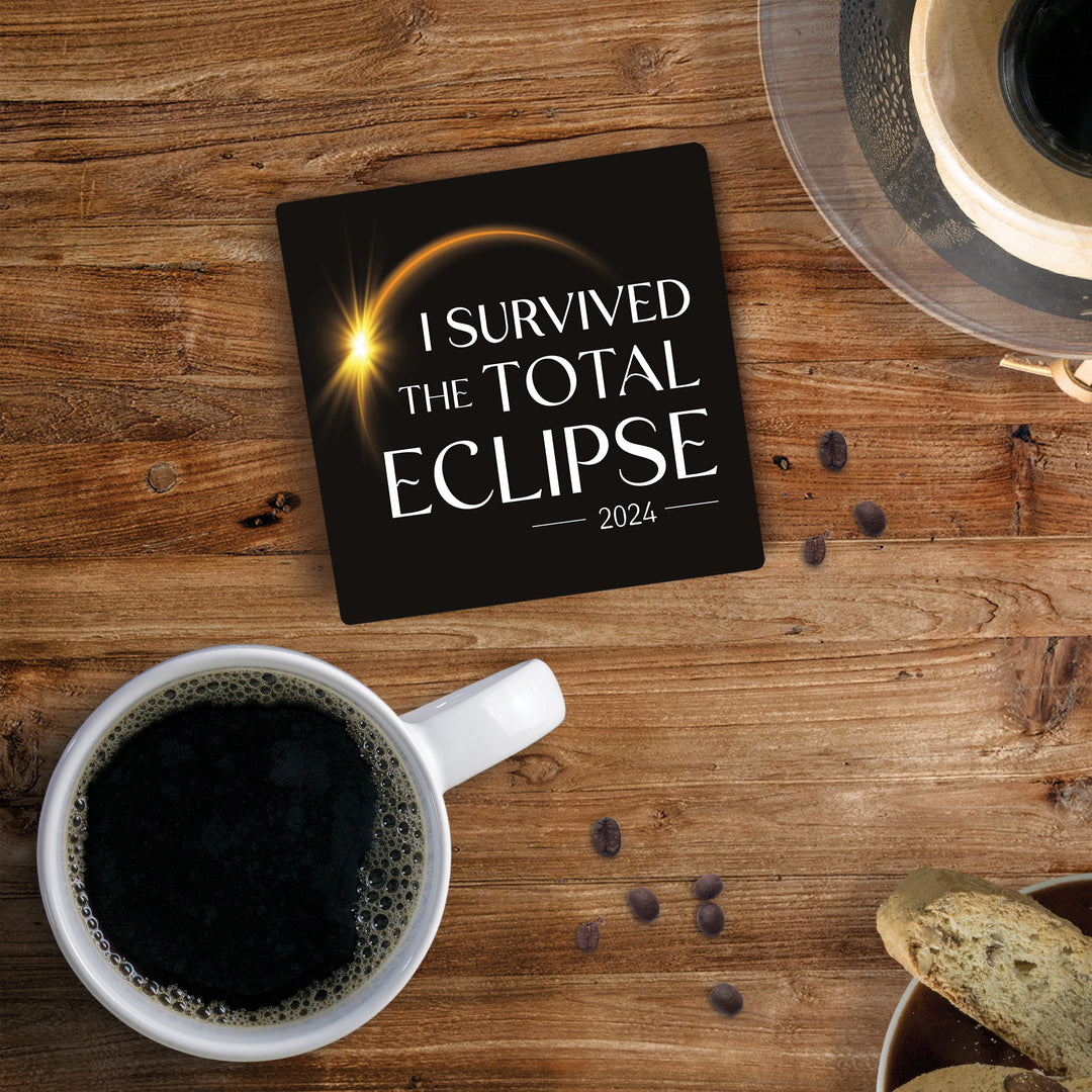 I Survived the Total Eclipse Square Coaster