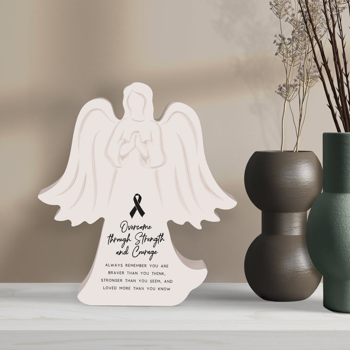 Overcome Through Courage And Strength Angel Shape Décor