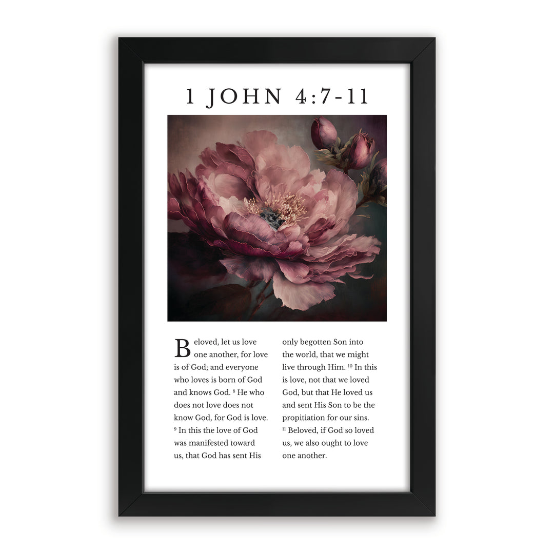 "Beloved Let Us Love One Another" 1 John 4:7-11 Framed Art