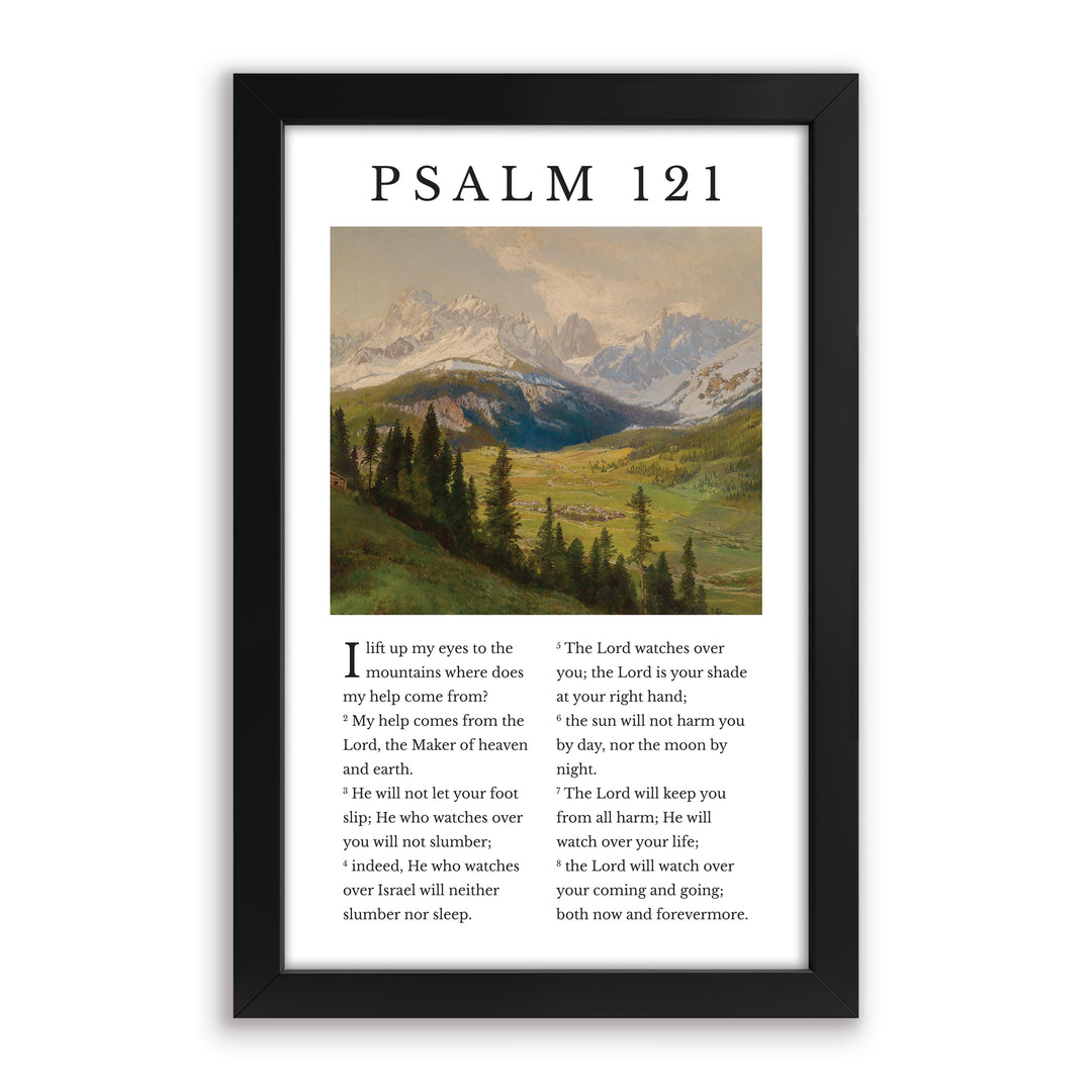 "I Lift Up My Eyes To The Mountains" Psalm 121 Framed Art