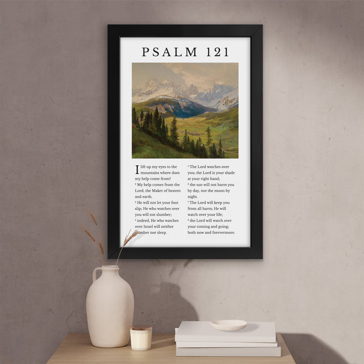 "I Lift Up My Eyes To The Mountains" Psalm 121 Framed Art