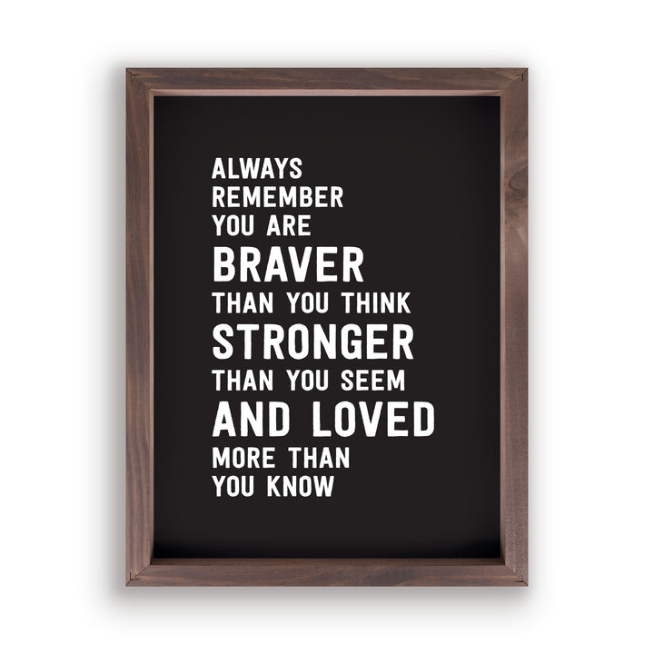 Always Remember You Are Braver Than You Think Framed Art