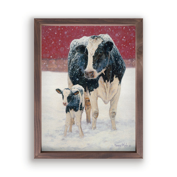 Cows In The Snow Framed Art
