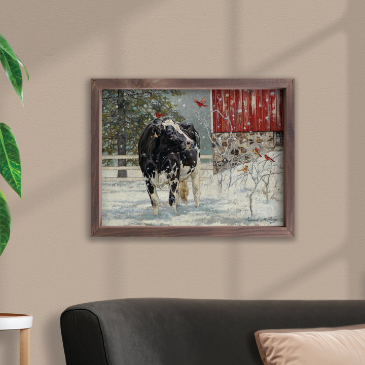 Cow And Cardinals Framed Art