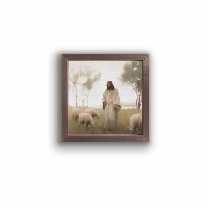 Jesus & Sheep Framed Art