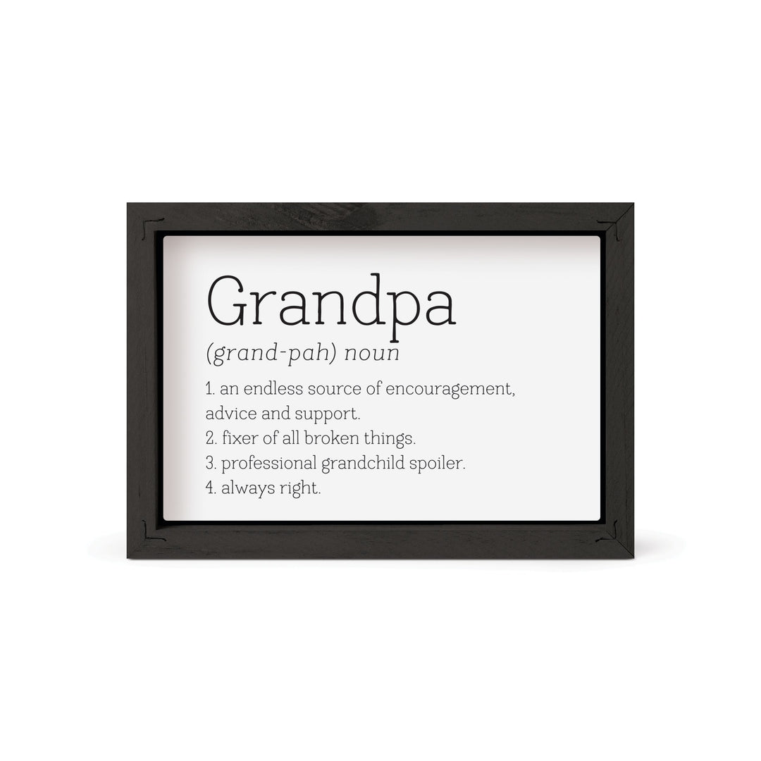 Grandpa Noun An Endless Source Of Encouragement Framed Art