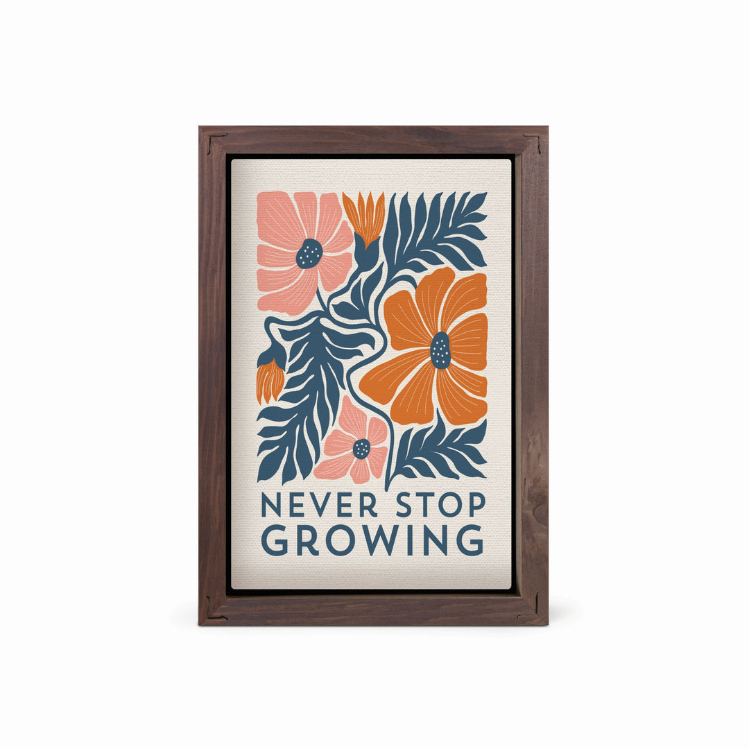 Never Stop Growing Framed Linen