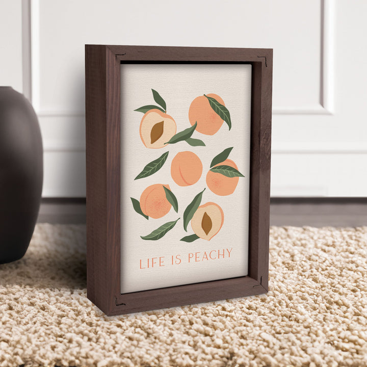 Life Is Peachy Framed Linen