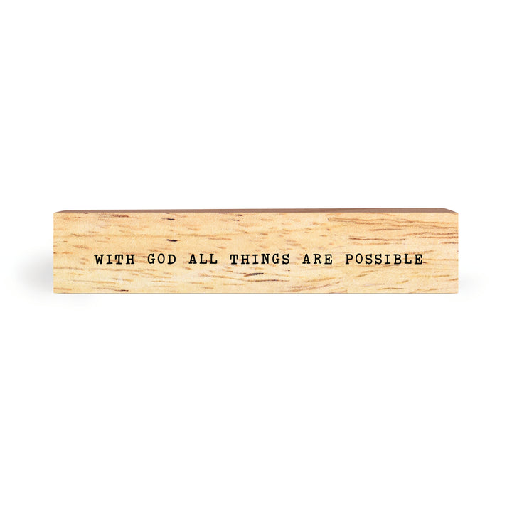 With God All Things Are Possible Wood Block Décor