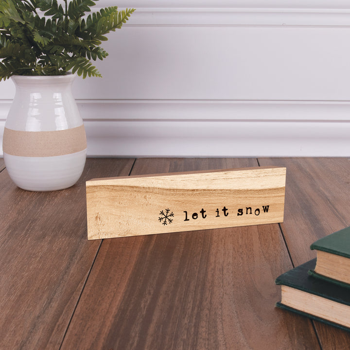 Let It Snow Wood Block Décor