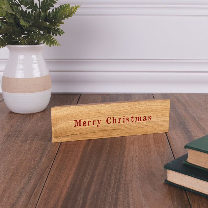 Merry Christmas Wood Block Décor