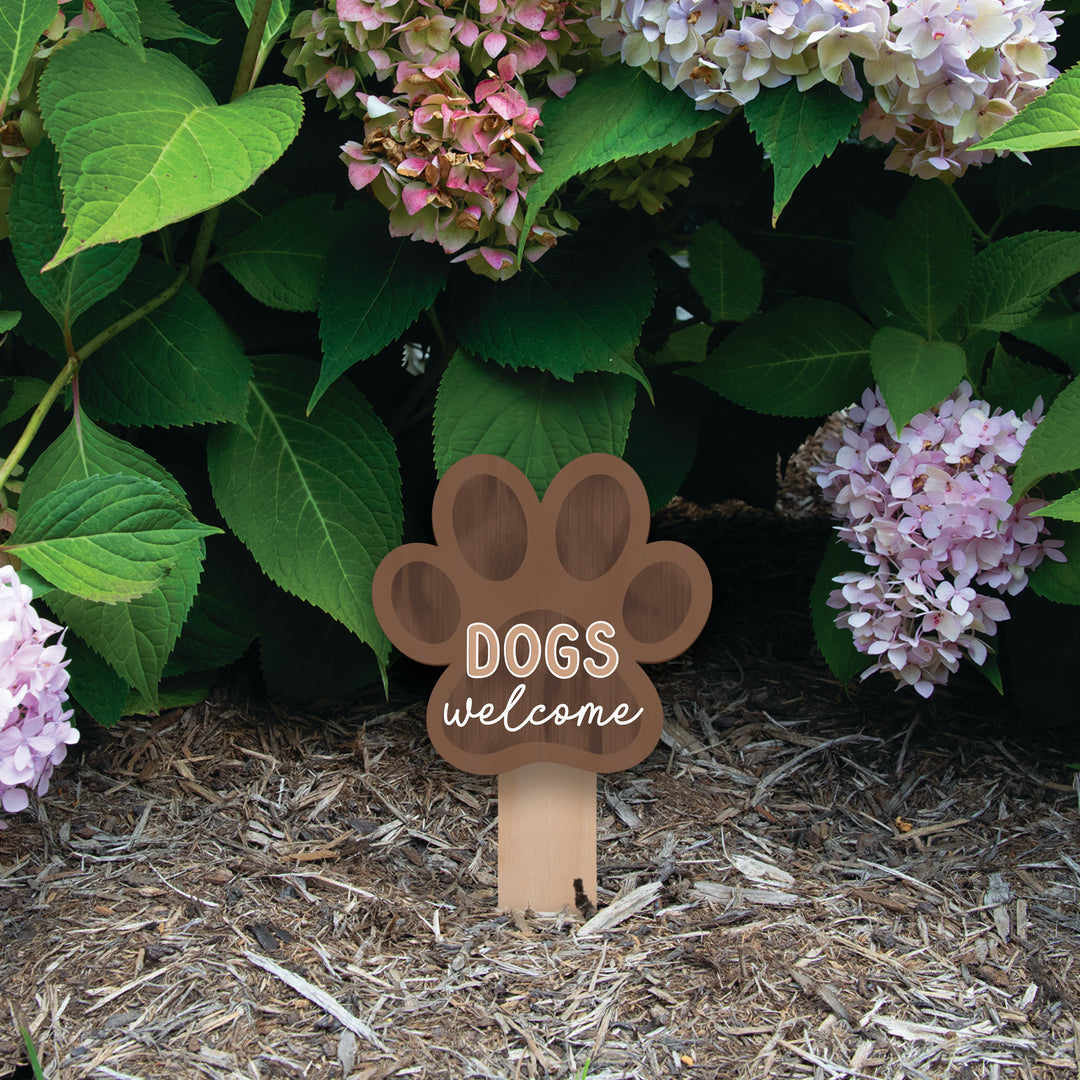 Dogs Welcome Garden Sign