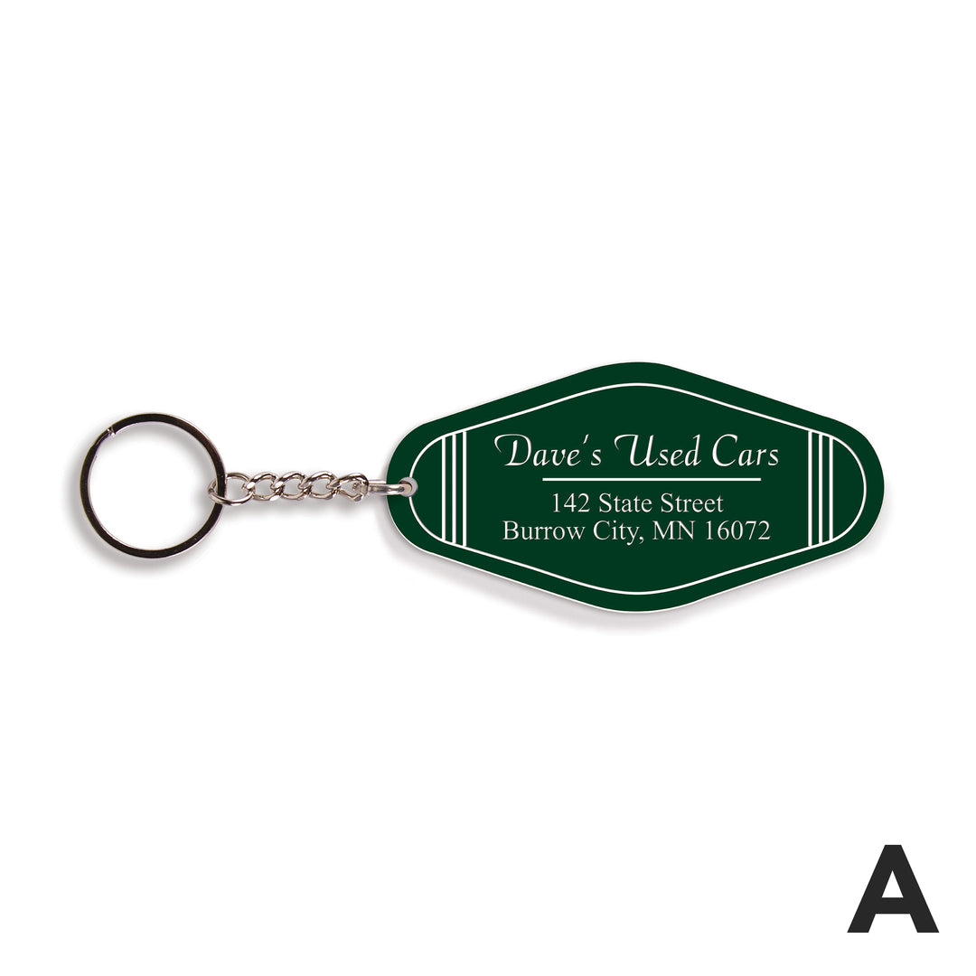 Personalized Green Vintage Keychain