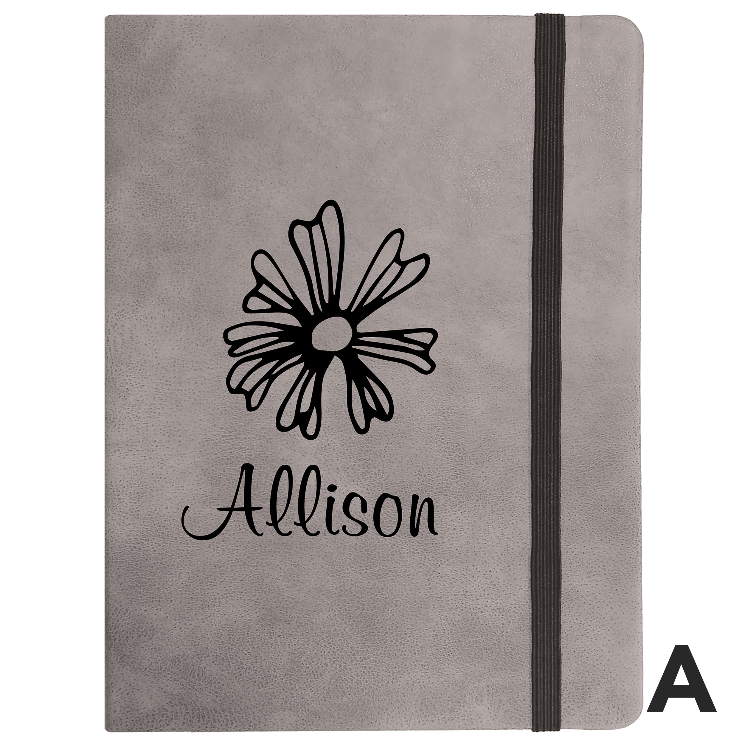 Personalized Tan Faux Leather Notebook Small A6