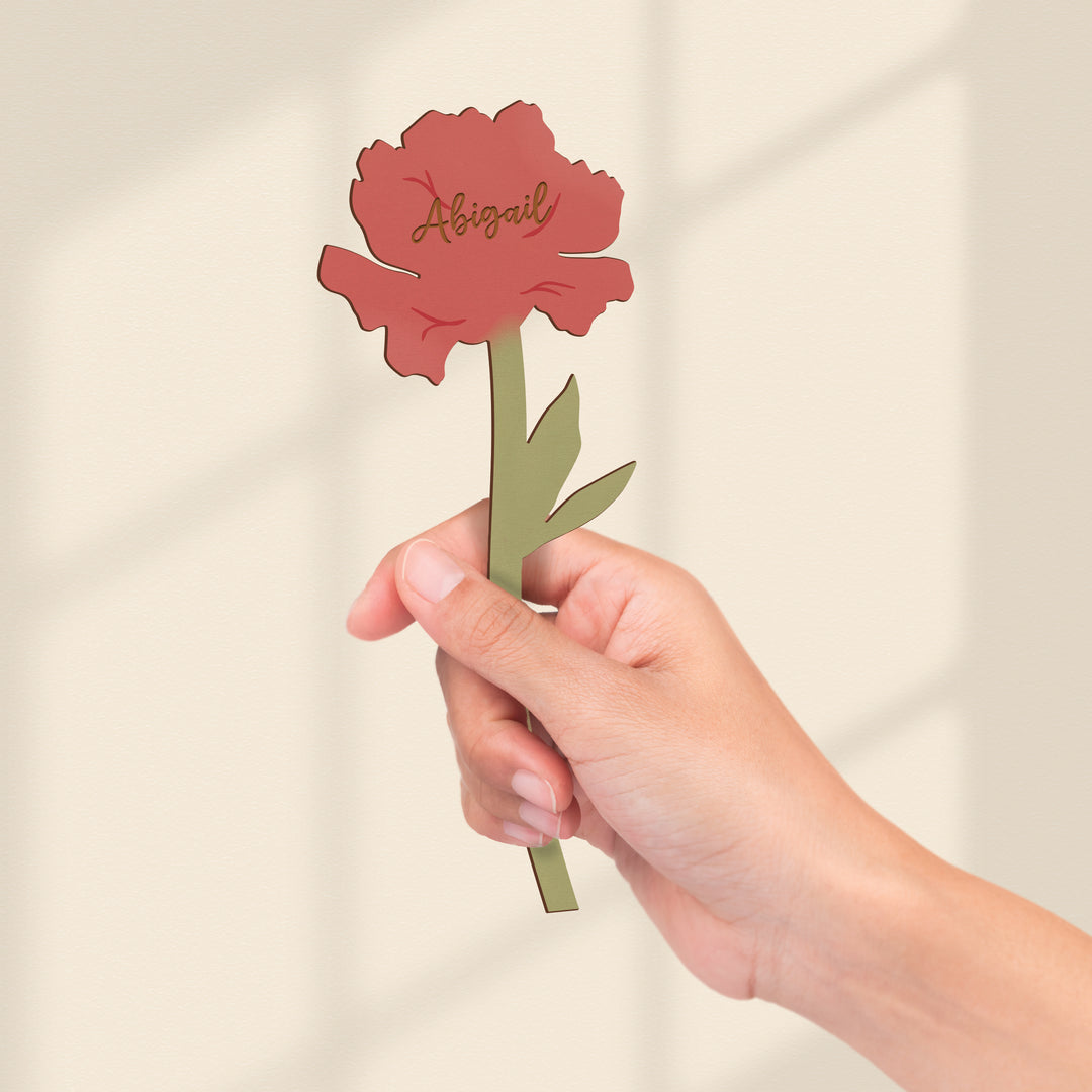 Personalized Peony Wooden Flower