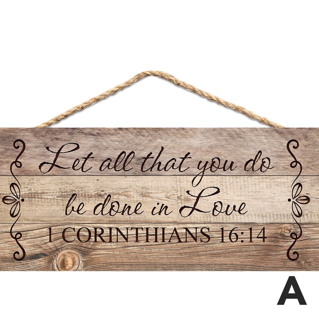 Personalized Light Faux Wood Hanging Sign