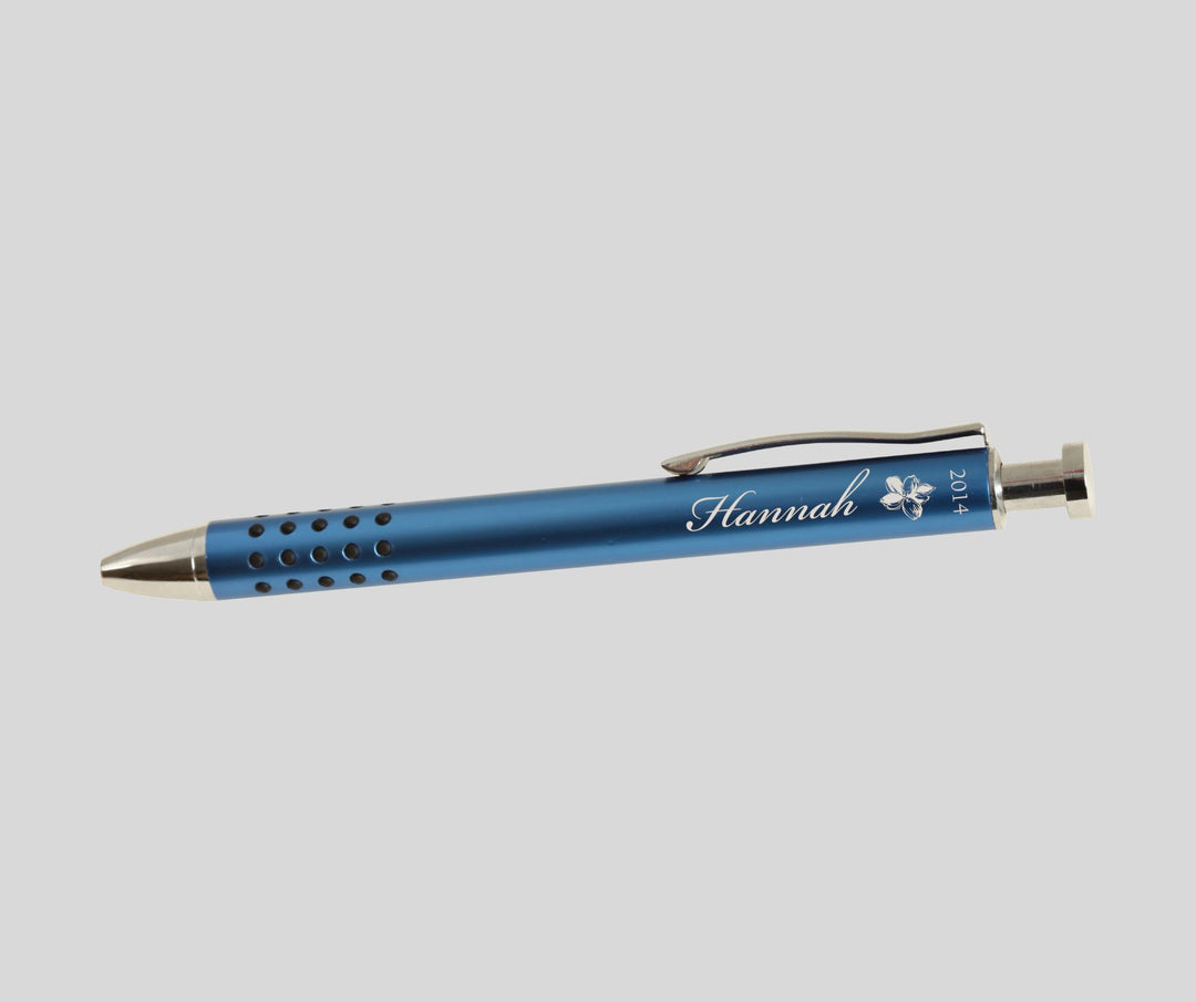 Personalized Blue Metal Pen