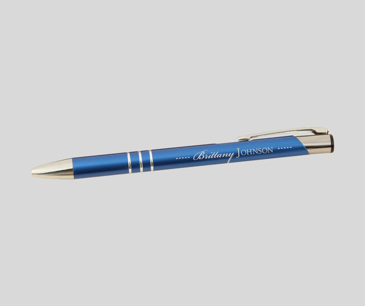 Personalized Blue Metal Pen