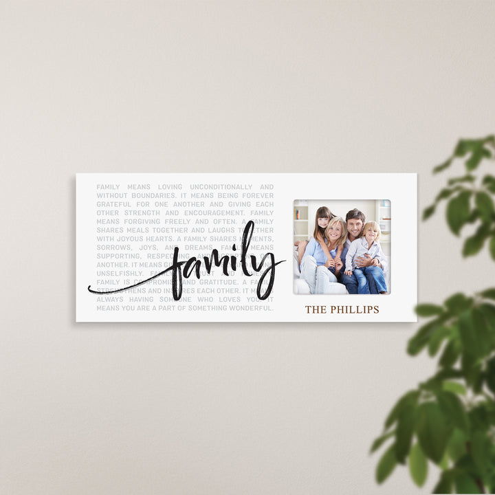 Personalized Family Means Loving Unconditionally Photo Frame