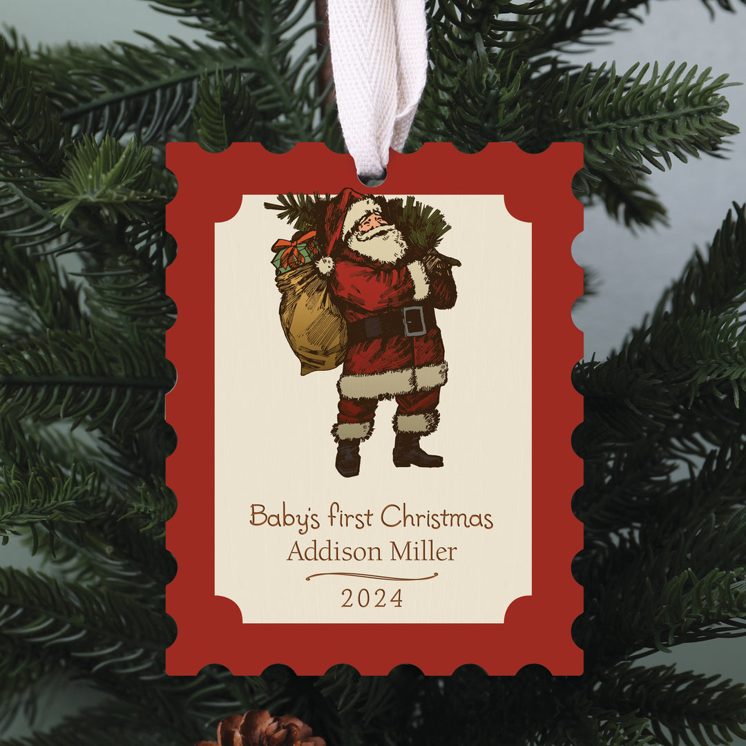 Personalized Stamp Santa  Sign