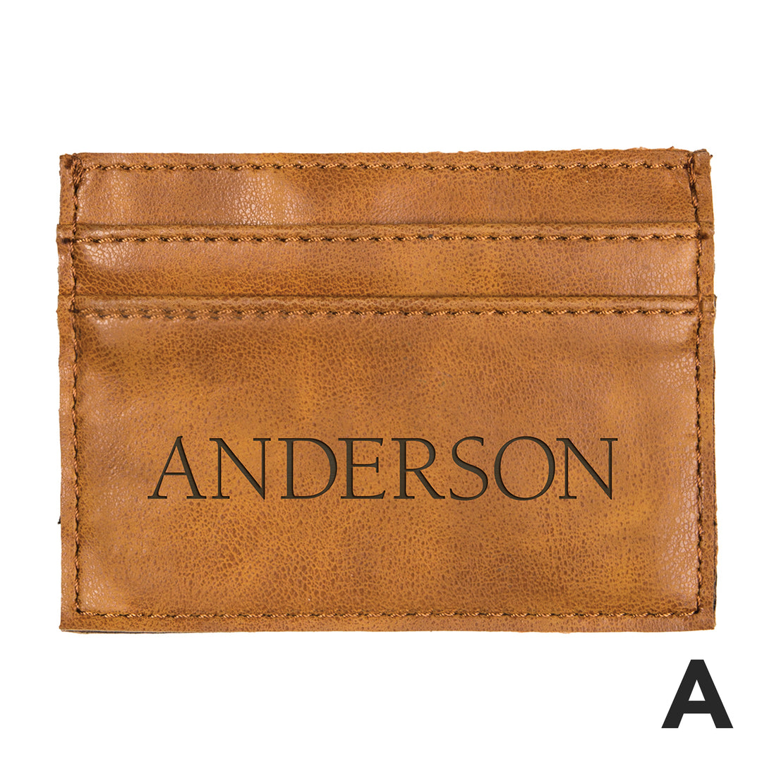 Personalized Faux Leather Credit Card Holder