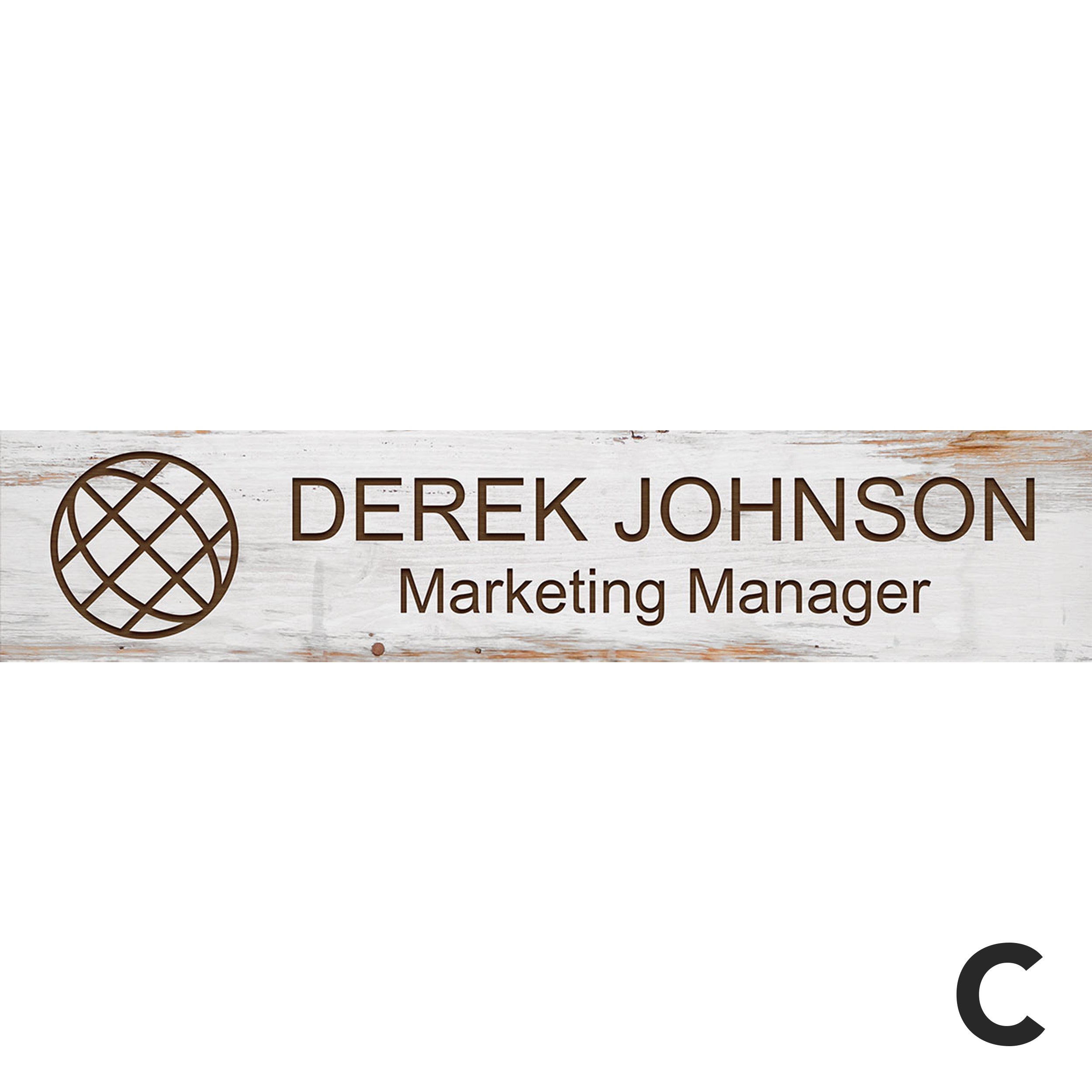 Personalized White Faux Wood Stick