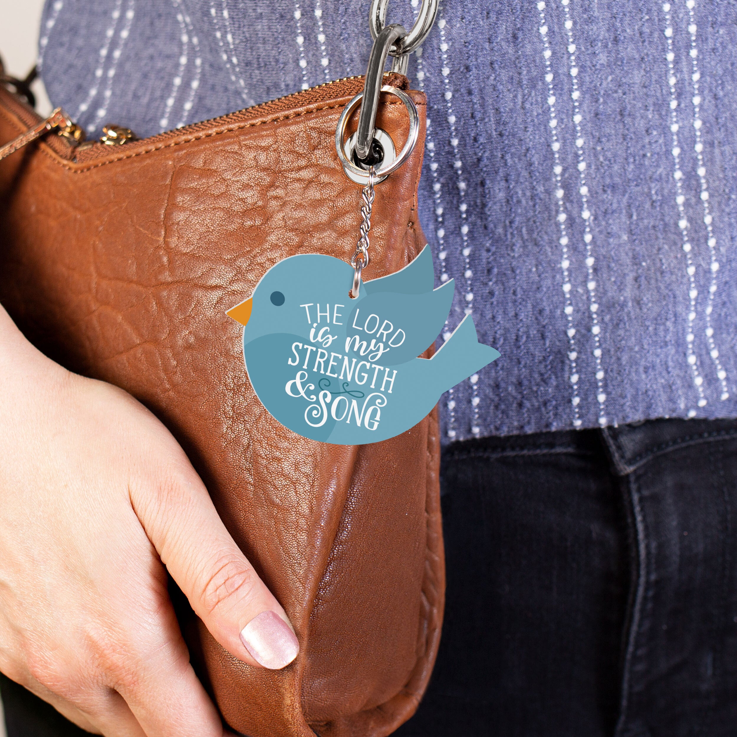 The Lord Is My Strength And My Song Acrylic Bird Shape Key Chain