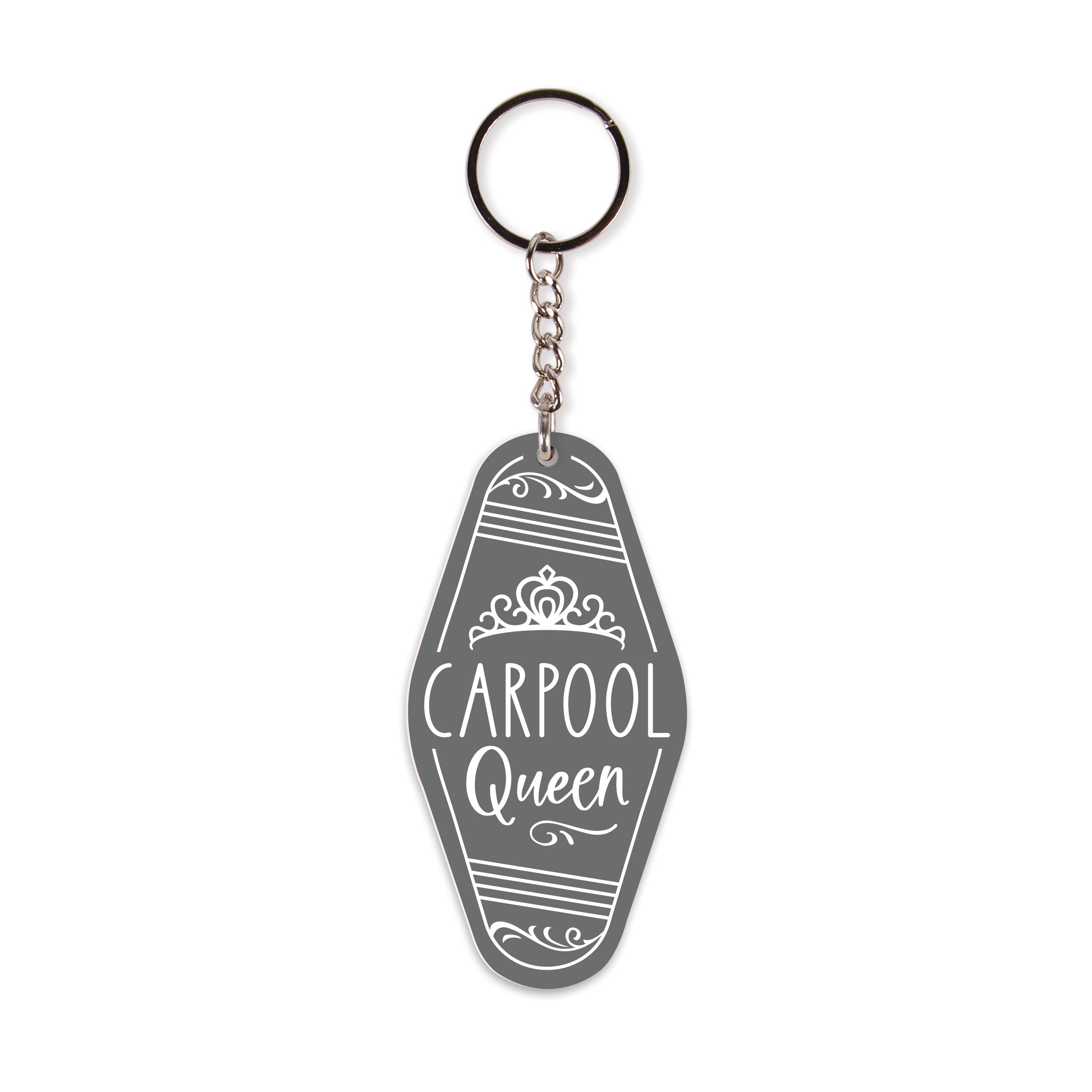 Carpool Queen Vintage Engraved Key Chain