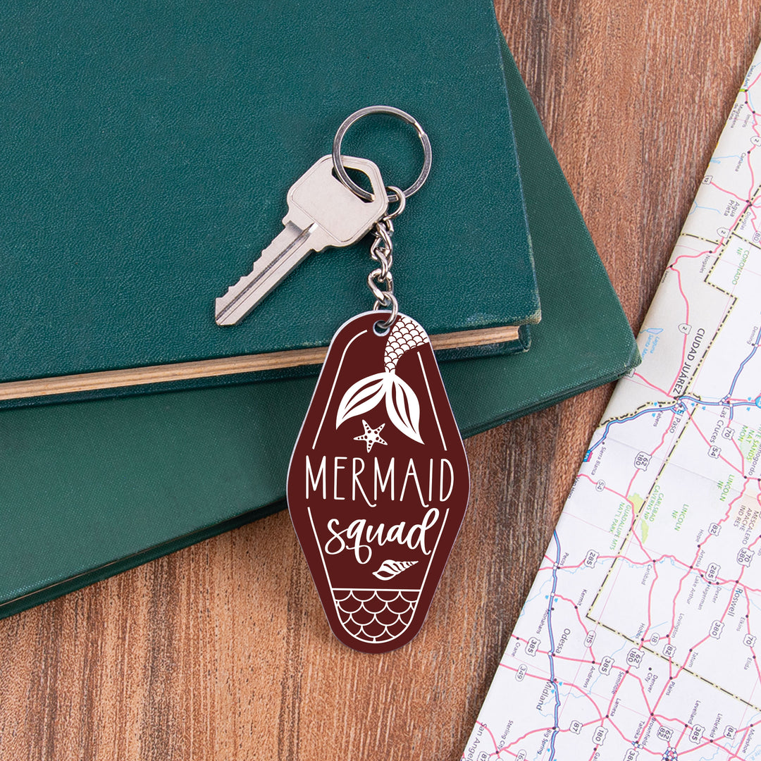 Mermaid Squad Vintage Engraved Key Chain
