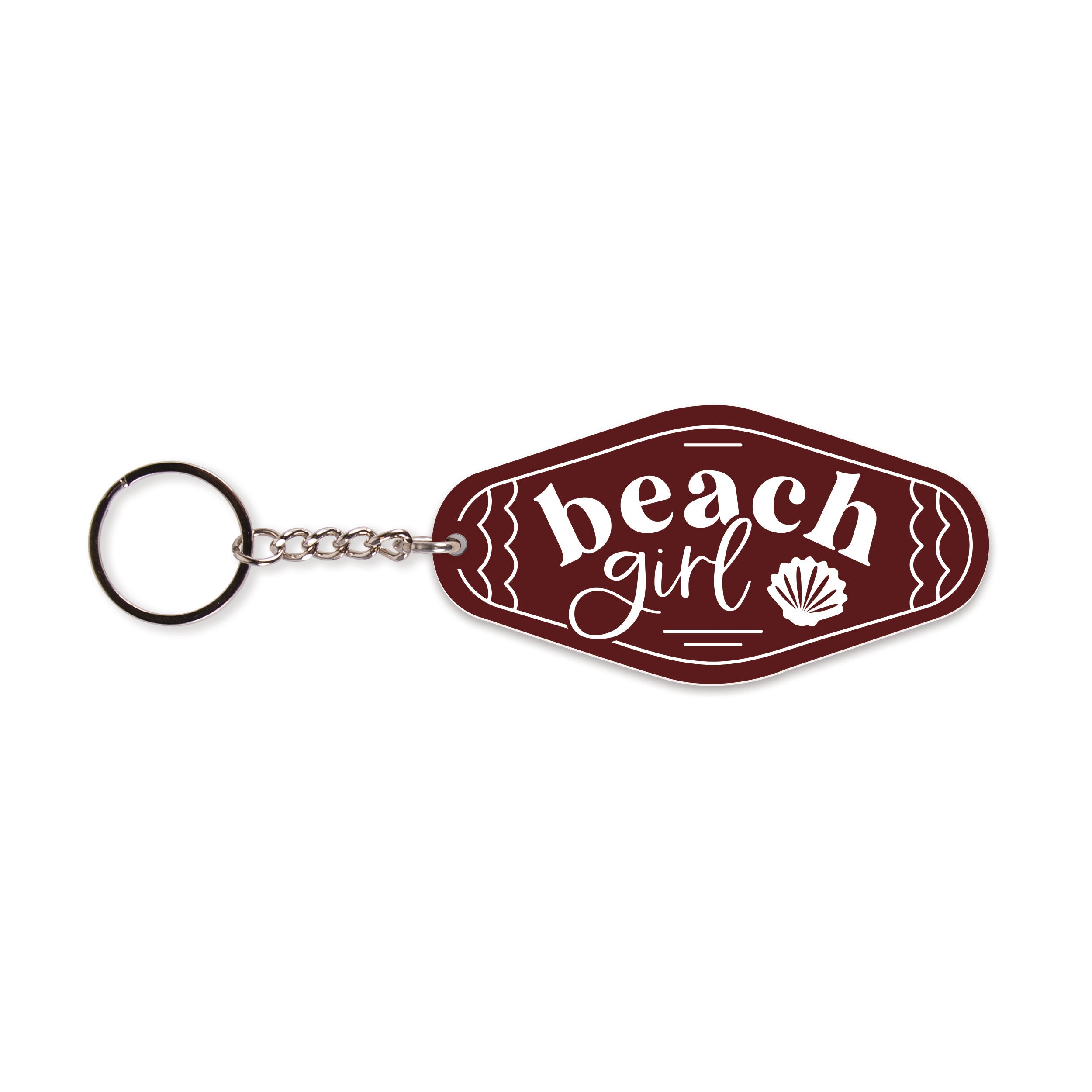 Beach Girl Vintage Engraved Key Chain