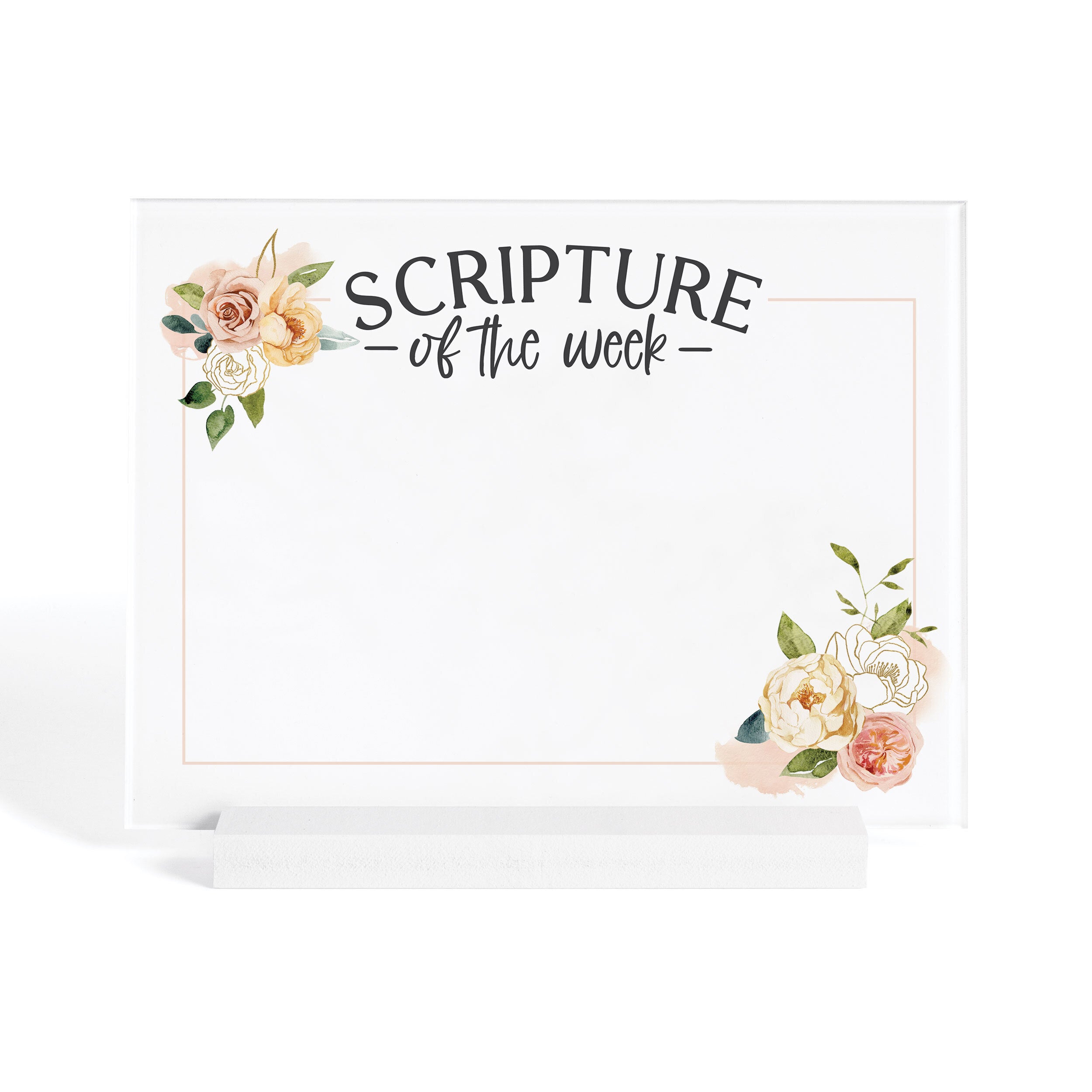 Scripture Of The Week Dry Erase Marker Board with Wooden Base