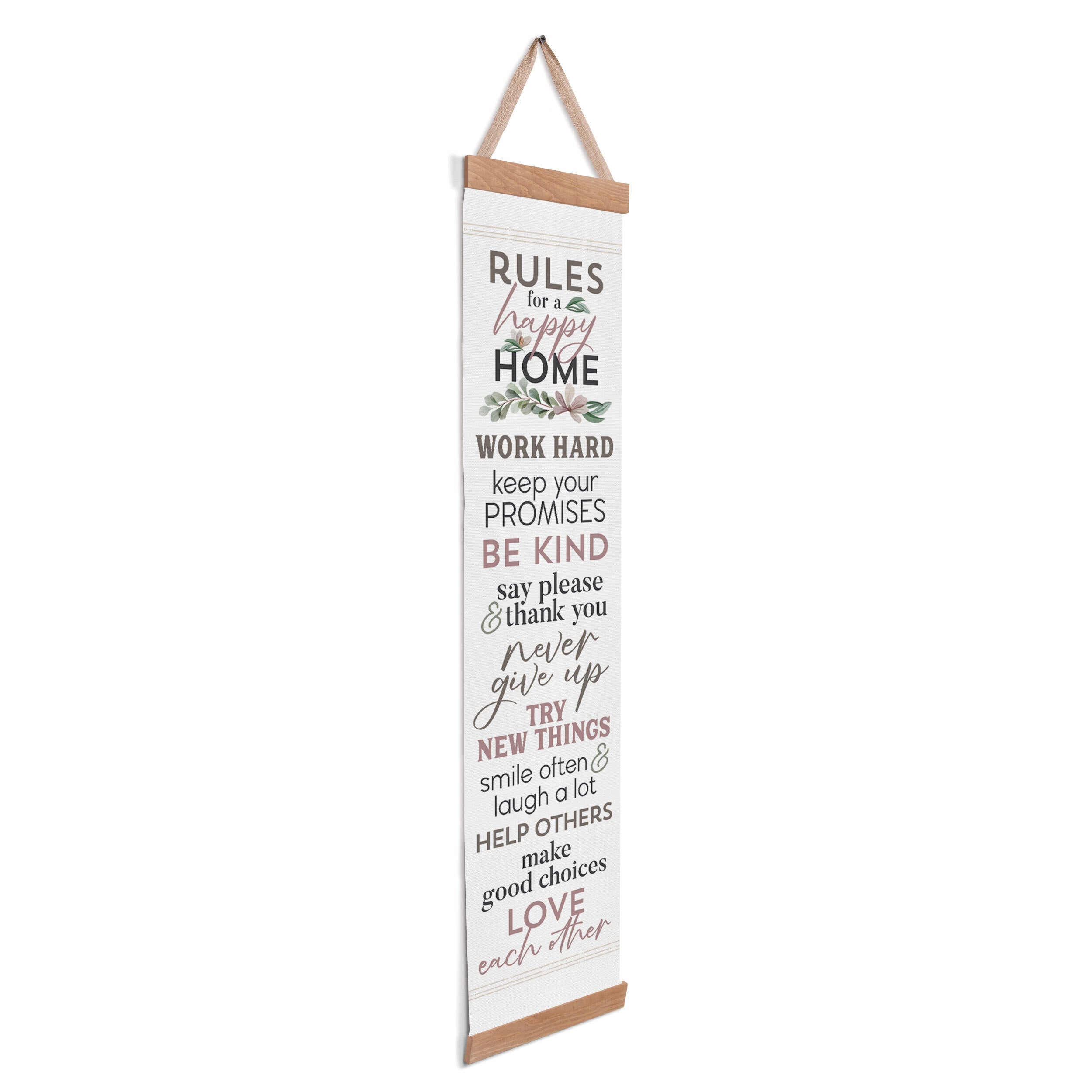 **Rules For a Happy Home Canvas Banner