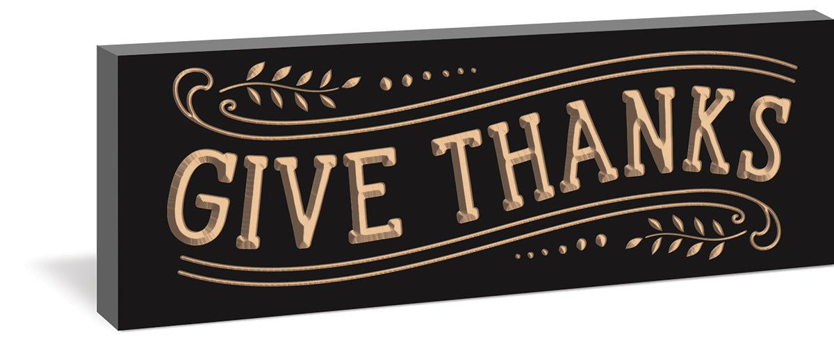 **Give Thanks Ornate Block Décor