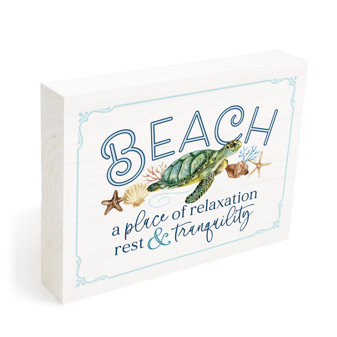 Beach a Place of Relaxation Rest And Tranquility Wood Block Décor