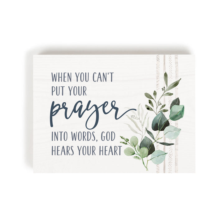 When You Cant Put Your Prayer Into Words God Hears Your Heart Word Block