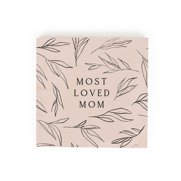 Most Loved Mom Word Block