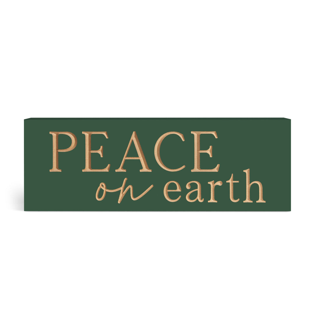 Peace On Earth Wood Block Décor