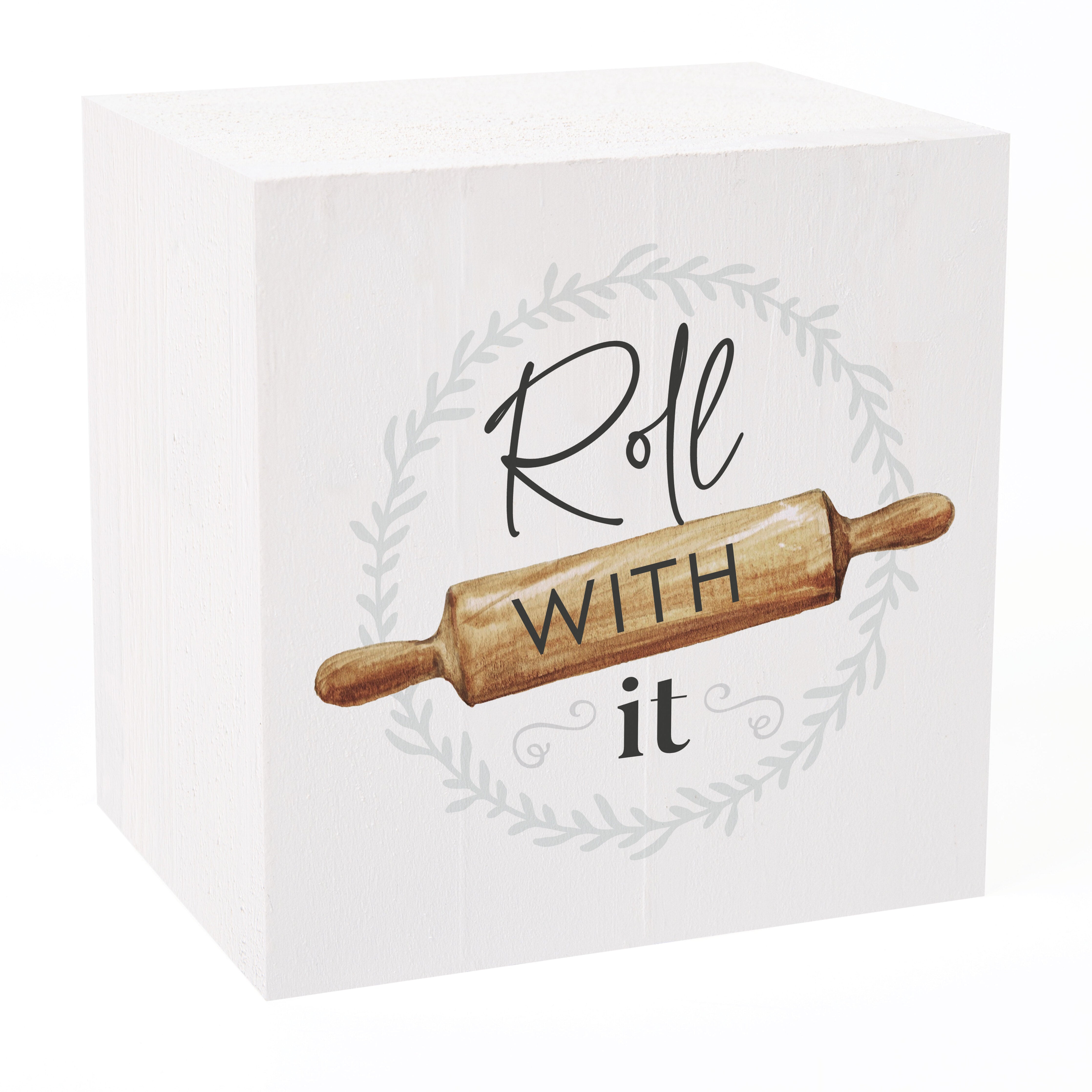 **Roll With It Cube Wood Block Décor